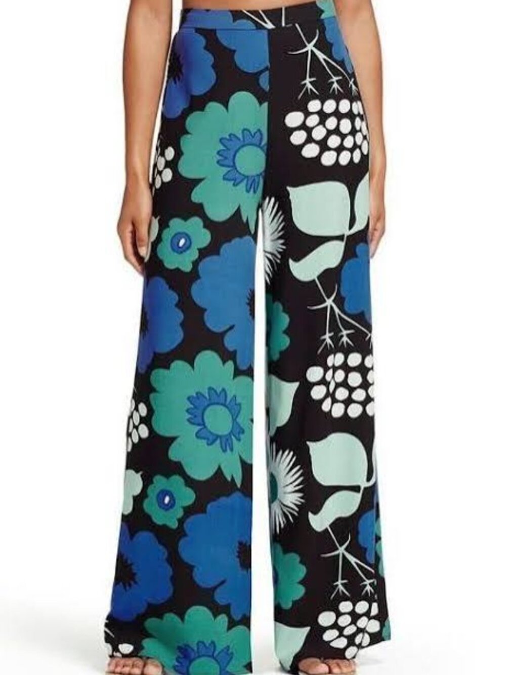 NEW NWT! MARIMEKKO KUKKATORI FLORAL PRINT WIDE LEG PALAZZO PANTS sz L
